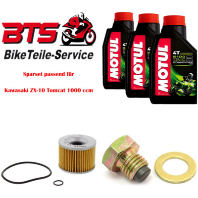 Sparset 3L Öl, Filter, Ablassschraube passend für Kawasaki ZX-10 Tomcat 1000 94