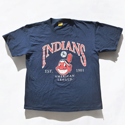 Nutmeg Mills T-Shirt Indians Cleveland Baseball MLB Gemacht IN USA Vintage 1996
