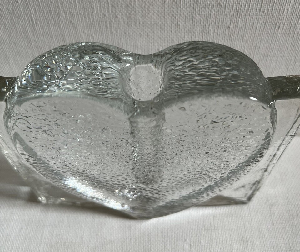 Vintage Twos Company Glass Bud Vase Heart Valentine's Day Hand Blown