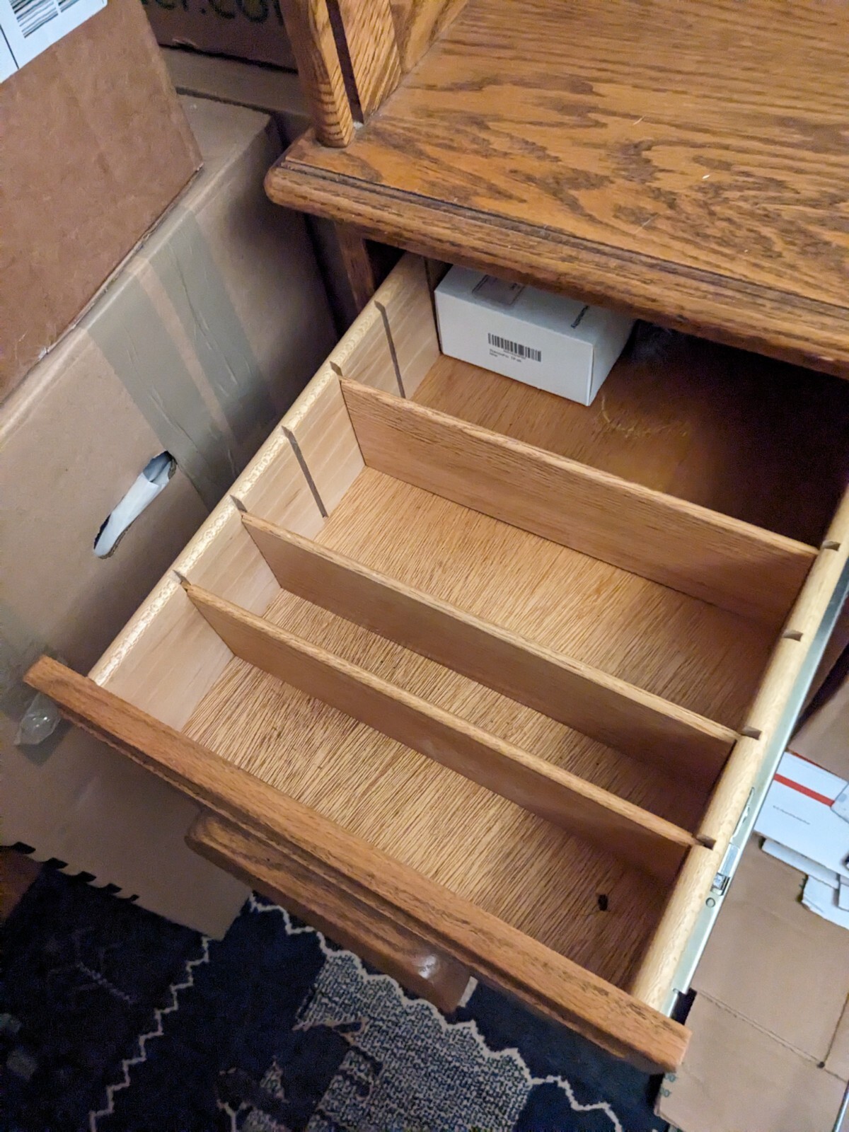 Oak Crest Locking Roll Top Desk, Golden Oak Finish w/ 2 3drawer file