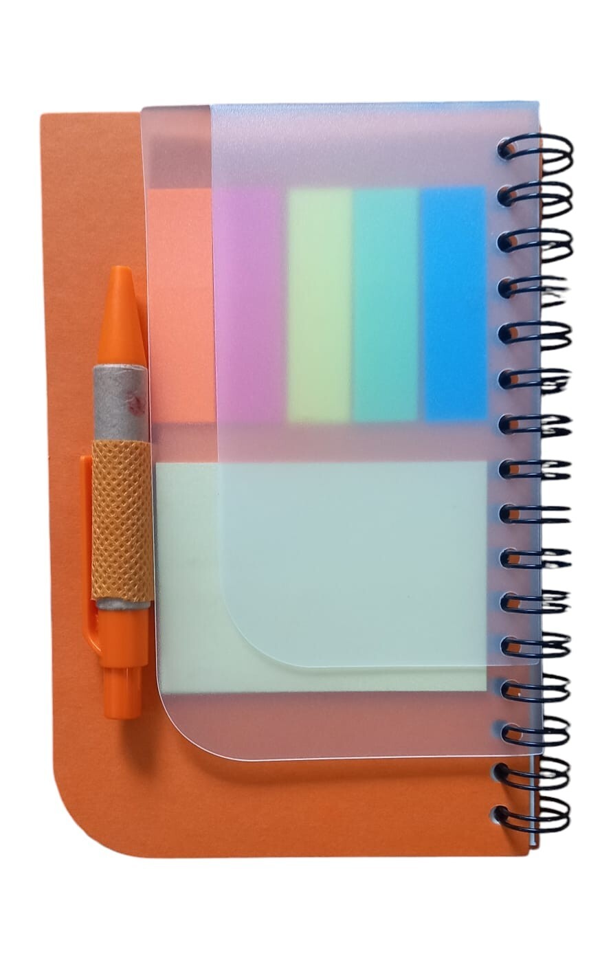 Unlined Small Notebook Paper with Black Ink and Colored Cardboard  -image