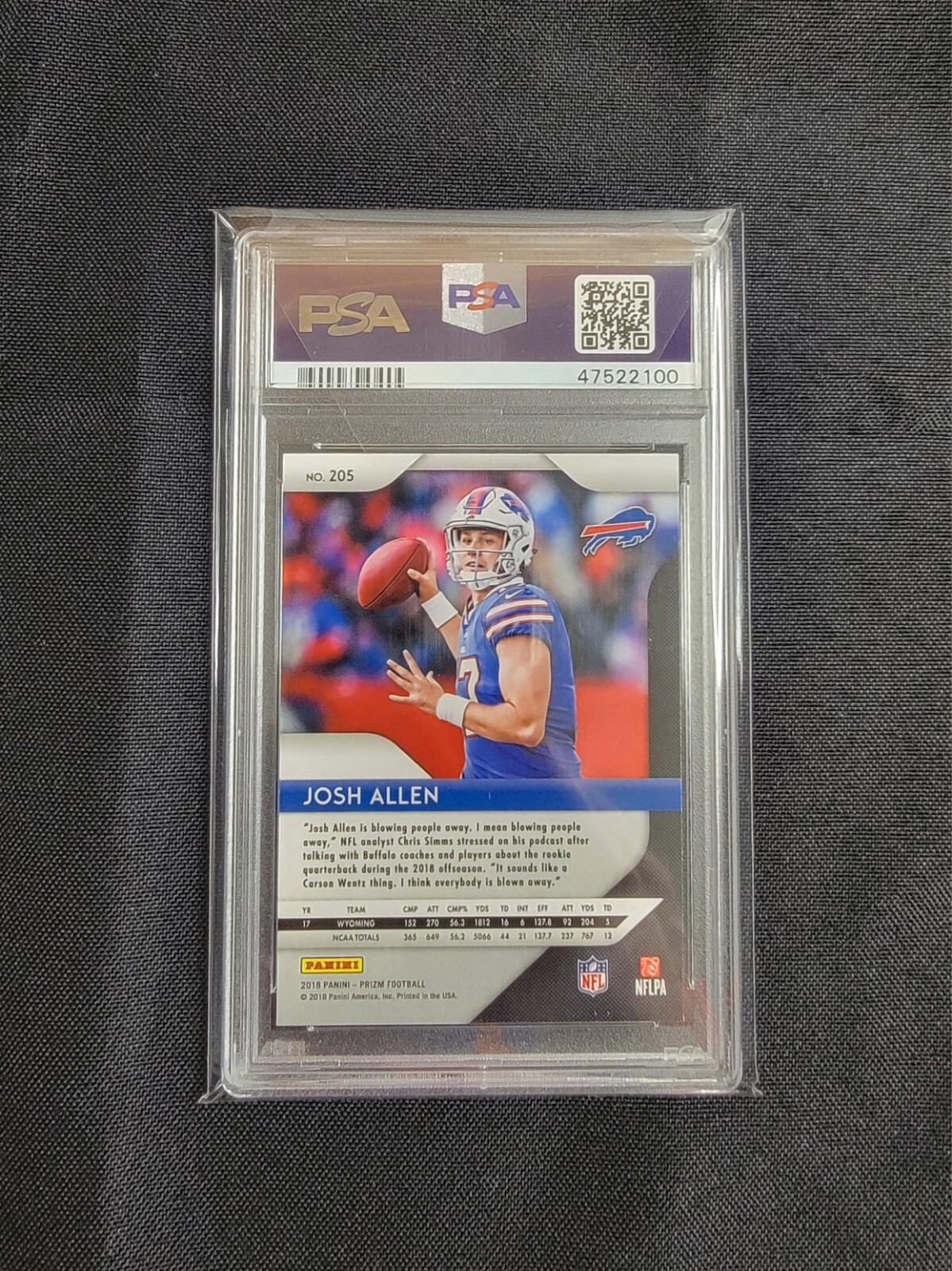 2018 Panini Prizm Football🔥Josh Allen🔥 Rookie PSA 9💎CLEAN💎 MVP 🐏 view 2