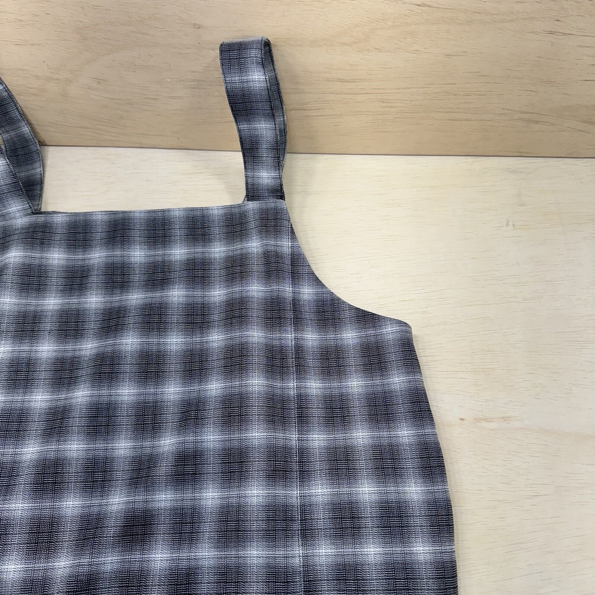 MONKL Dress Womens Med Grey White Plaid Wrap Buckle Tie Pinafore Mini | eBay MONKL Dress Womens Med Grey White Plaid Wrap Buckle Tie Pinafore Mini | eBay