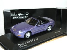 MEGA RARE PORSCHE 968 CABRIOLET 1994 VIOLET BLUE 1:43 MINICHAMPS 400 062331