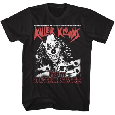 Killer Klowns Mens T-Shirt  KLOWNZILLA POSTER Clowns Outer Space Horror Film