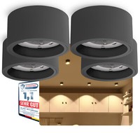 4X CELI-X Aufbaustrahler Rund Anthrazit Deckenspot Flach Downlight Aufbauspot