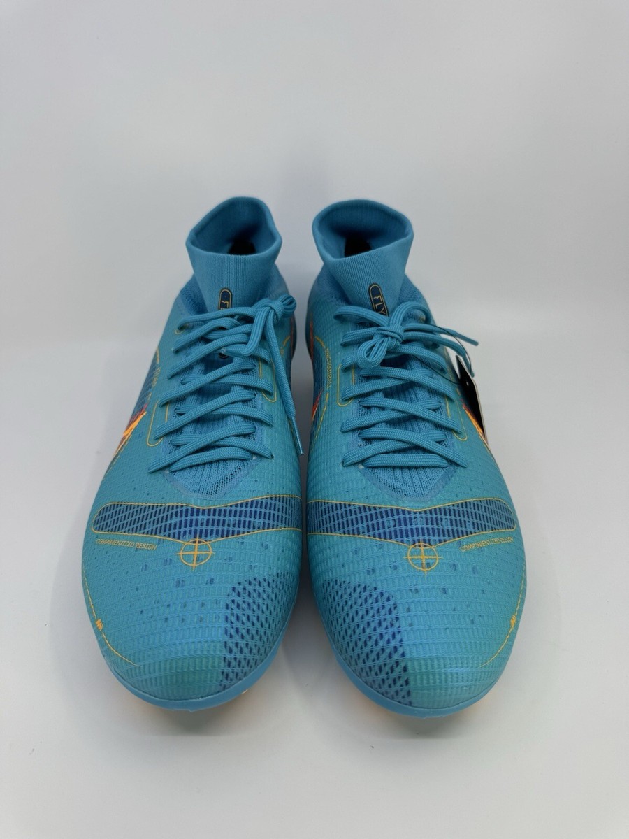 Nike Men's Mercurial Superfly 8 Pro FG Soccer Cleats Blue DJ2848