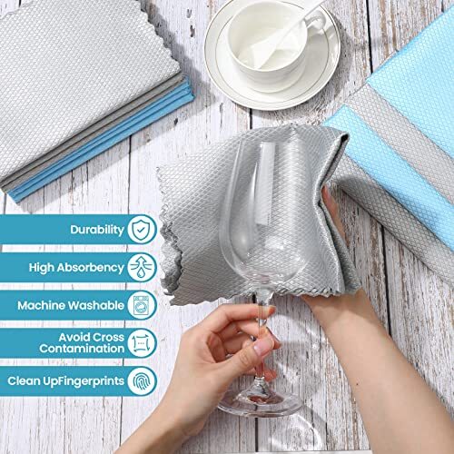40 Pack Cleaning Cloth Reusable Kitchen Towels Fish Scale Microfiber Polishing - Picture 6 of 7