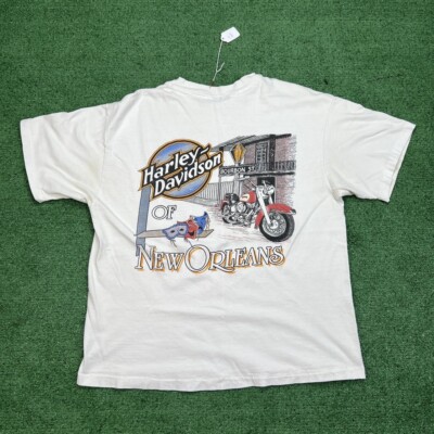 Vintage 1992 Harley Davidson New Orleans Bourbon Street Double Sided T Shirt LRG
