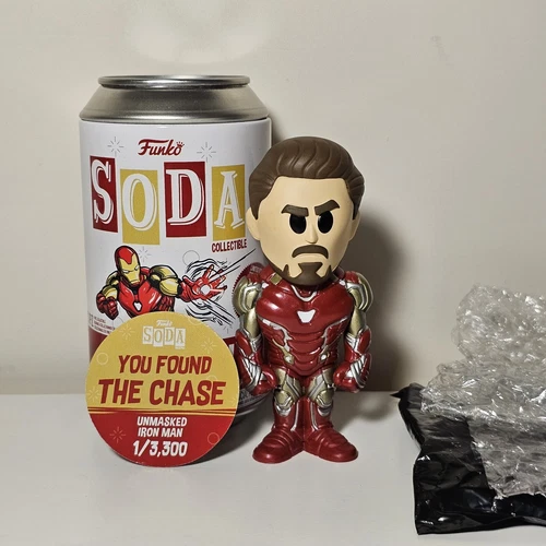 RARE! Funko Soda Pop IRON MAN CHASE! Unmasked 1/3,300 COMPLETE! Marvel US Seller
