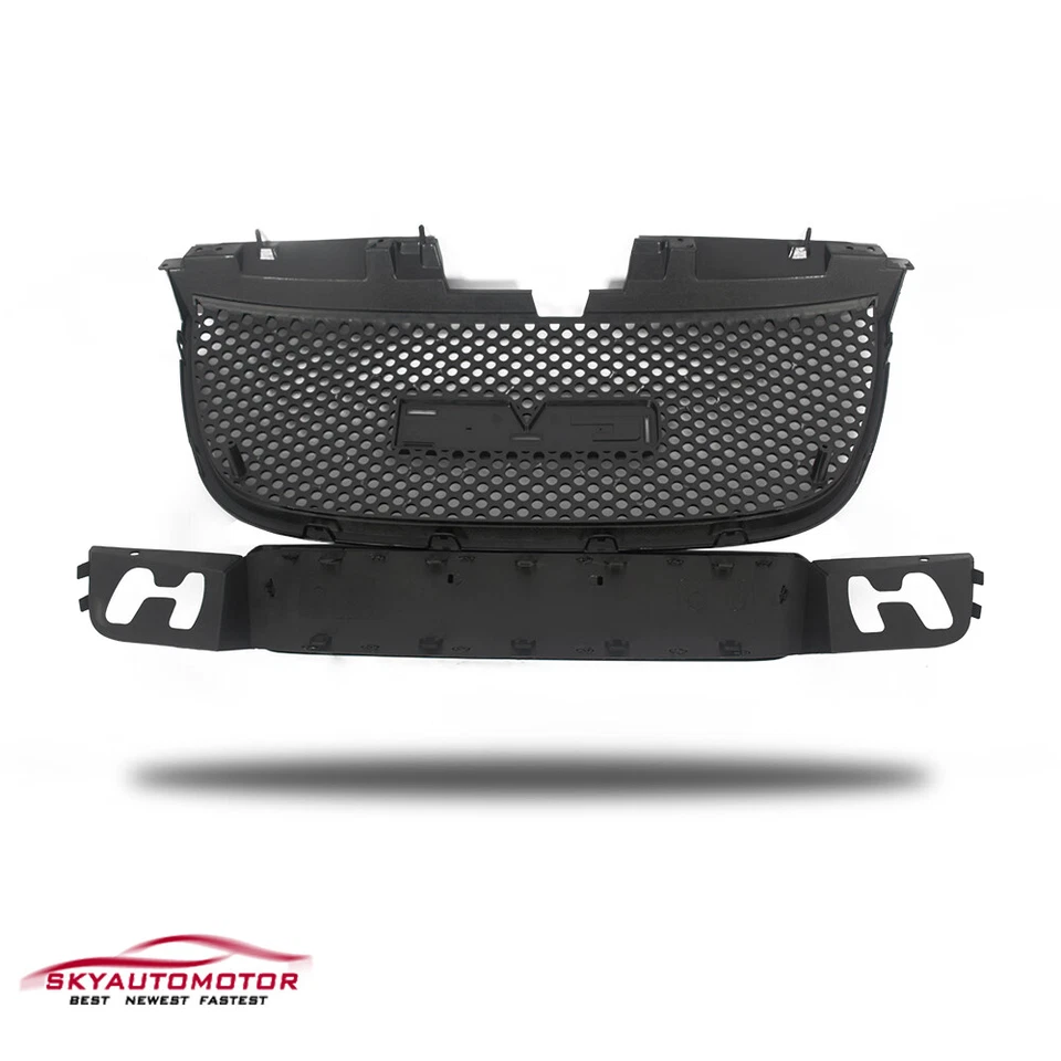 Fits 2007-2014 GMC Yukon XL Denali Front Grille Hood Molding Trim Black 3PCS Foto 2 de 4