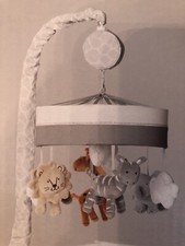 Just Born Animal Kingdom Musical Mobile, Safari/Jungle Grey NEW In BOX