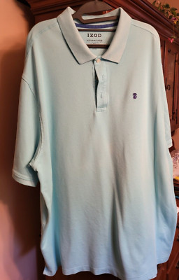 IZOD 3XLT Advantage Performance Natural Stretch Men's Polo Shirt Big &Tall Blue