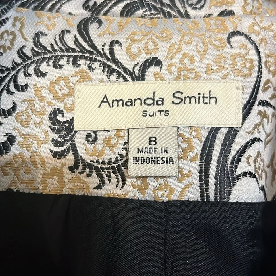 Blazer Abrigo Chaqueta Amanda Smith Paisley Bordado Dorado Negro Largo Trench 8 Foto 3 de 4