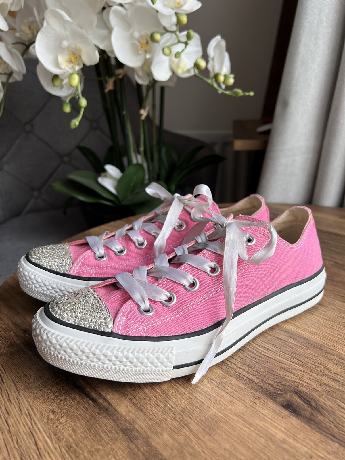 Converse All Star Pink Glitter Diamante 