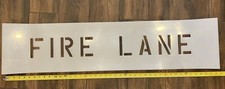 FIRE LANE Curb Parking Lot Stencil, 1/8”, Easy to Read 4” Letters, Flexible