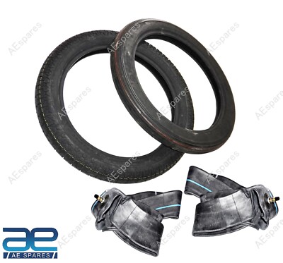 Front Rear 19'' MRF Tyre Tube Set Fits For Royal Enfield Bullet