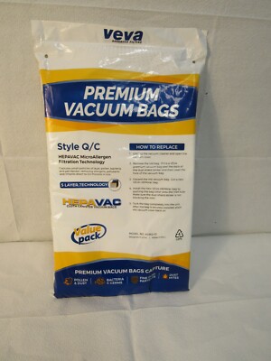 Veva 10 Pack Premium HEPA Cloth Vacuum Bags Q/C Style KVBQ-10