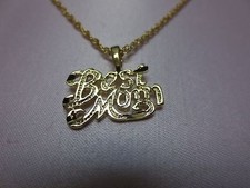 14 KT GOLD PLATED 18 INCH ROPE CHAIN WITH A BEST MOM CHARM PENDANT SET-2104