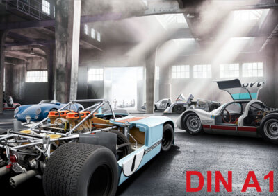 Cult Car Art Porsche Garage 1  ART-PRINT DIN A1