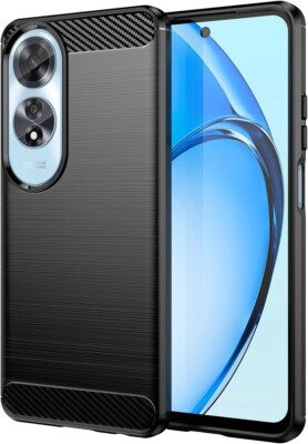 For OPPO A60 CARBON FIBER CASE BLACK SHOCKPROOF HEAVY DUTY BACK TPU COVER