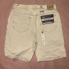 Vintage 1990  s Lee Regular Jean Shorts, Khaki Deadstock NWT, Size 34