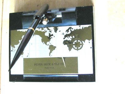 MID CENTURY DESK SET IN BOX REDIPEN THE DIPLOMAT PEORIA BRICK & TILE CO 9-1116