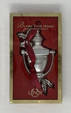 2000 Lenox Kirk Stieff Bless This House Pewter Ornament with Box and Insert