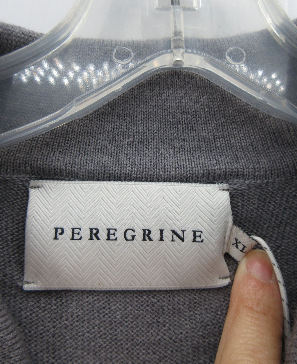 Peregrine Sweater Men XL Gray Wool Polo Pullover Minimalist Logo England NEW