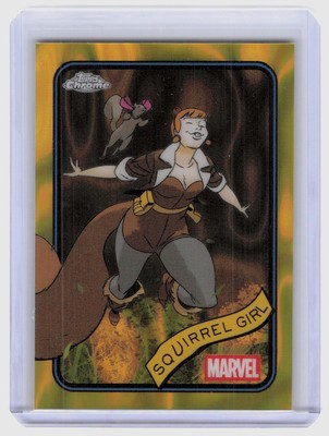 2025 Topps Chrome Marvel #44 Squirrel Girl Yellow Lava