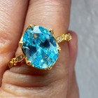 925 Sterling Silver Ring 8x6mm Natural Aquamarine Gemstone Handmade Crown Gift — photo 10