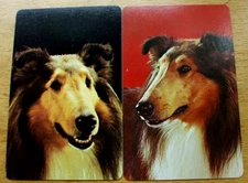2 Single Genuine Vintage Swap Playing Cards Dogs Beautiful Collies