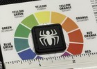 mini PVC patch, spider graphic, white detail with black border and background — photo 2