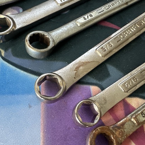 Craftsman USA Raised Panel SAE Wrench Lot (8pc) – 5/16 to 11/16 Vintage V Series - Picture 4 of 10