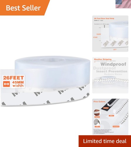 Silicone Seal Strip Weather Stripping Door Window Shower Gap Seal Tape 26 Feet - Picture 1 of 9