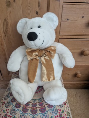 Dan Dee Collector's Choice Großer weißer Teddybär goldene Schleife Plüschtier Stofftier 23 Zoll