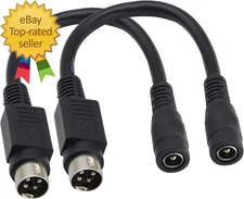 4 Pin DIN to DC Power Cable - 4 Pin Mini Din Male to DC 5.5 X 2.1 Mm Female