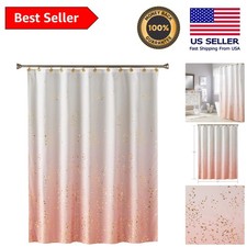 Elegant Pink Ombre Shower Curtain with Gold Splatter - 70'' x 72'' Glam Decor