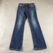 BKE Connie Bootcut Jeans Girls 14 Blue Medium Wash Stretch Embroidered Denim