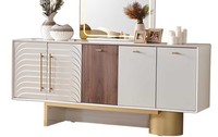 Konsole Mit Goldenen Akzenten Und Modernem Design Mit Regalen