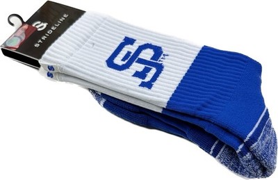 Strideline Adult Blue White Crew Cotton NCAA San Jose State Spartan Socks O/S