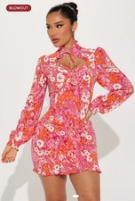 Floral Dress Long Sleeve Size M  Fashion Nova