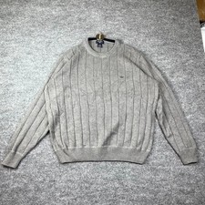 Dockers Sweater Men Large Gray Cotton Relaxed Fit Comfort Tight Knit Ribbed Warm