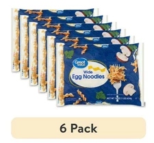 Great Value (6 Pack) Wide Egg noodles | 16 oz per Pack, quick-Cook...