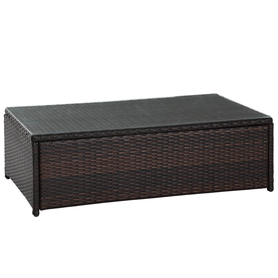 Crosley Palm Harbor Outdoor Wicker Coffee Table Brown - Image 3 of 4