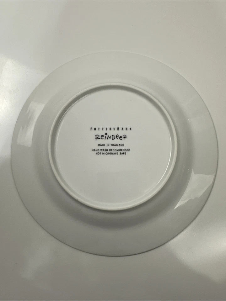 Pottery Barn Reindeer Dessert Plates Set/4 Dasher Dancer Prancer Vixen NIB - Image 3 of 4