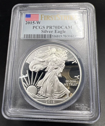 2015 W ASE 1 Oz American Proof Silver Eagle PCGS PF70 UCAM #70