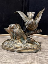 Antique 1880's?? Bronze Bird & Beetle, Match Safe  Wings extended Match holder