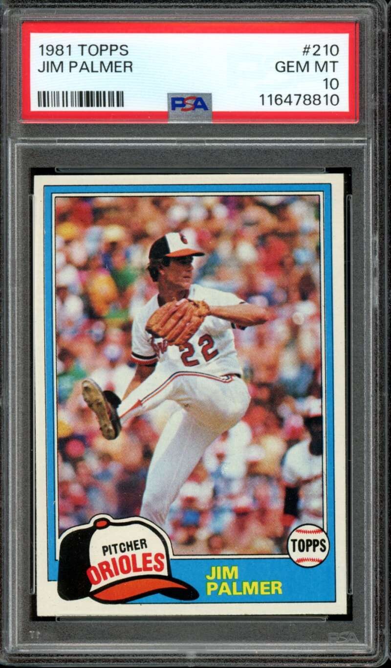 1981 Topps #210 Jim Palmer Orioles HOF PSA 10 GEM MT MINT