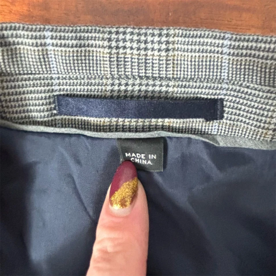 Blazer formal J.Crew para hombre abrigo deportivo a cuadros gris calce clásico 42S Foto 2 de 4